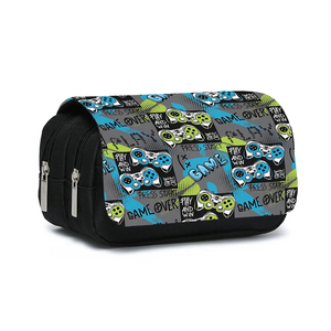 Игровой контроллер XIANGHUI, двухслойная раскладная ручка с принтом, лучший подарок, школьный рюкзак для детей с мультяшным принтом, сумка-карандаш - Product Image 5