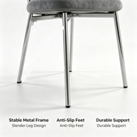 Chaises de salle à manger en velours modernes pour la décoration intérieure, chaises de restaurant et de maison en métal, vente en gros