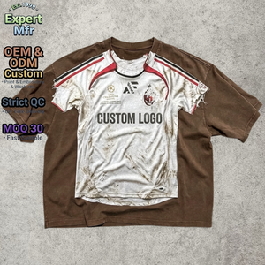 Camiseta Personalizada con Estampado, Camiseta de Estilo Vintage, Jersey de Fútbol, Estilo Blokecore, Camiseta Extra Grande para Hombre - Product Image 1