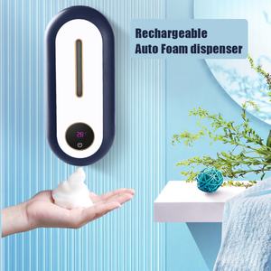 Dispensador automático de jabón de espuma eléctrico recargable, dispensador de jabón sin contacto con sensor automático para montaje en pared, para cocina y baño - Product Image 4