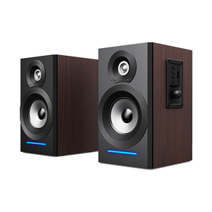 Haut-parleurs Mini Hifi Audiophiles Personnalisés OEM d'Usine 20W Cabinet en Bois Bleu Tooh 2.0 Haut-parleur Actif AC Étagère - Product Image 5