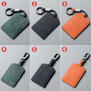 Étui porte-clés en cuir suédé pour télécommande de voiture, étui pour carte d'accès, pochette pour cartes, porte-clés personnalisé NFC - Product Image 3