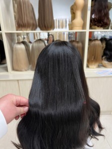 Peluca de Cabello Humano Virgen Chino de Lujo con Encaje Frontal HD, Peluca Judía Kosher Certificada, Cobertura Modesta para Encaje 150% Pequeño/Grande - Product Image 5
