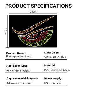 Lámpara de Expresión Divertida, Ojos de Diablo, Panel LED Matrix, Pantalla Flexible, Decoración de Ventana, Resistente al Agua IP67, para Camiones y Automóviles, 12V 5W - Product Image 2