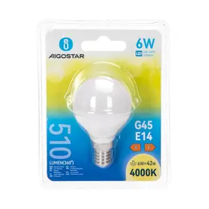 Ampoule LED G45 E14 6W, lumière blanche chaude, 806 lumens, 3000K, 220-240V, idéale pour l'éclairage domestique et la décoration. - Product Image 3