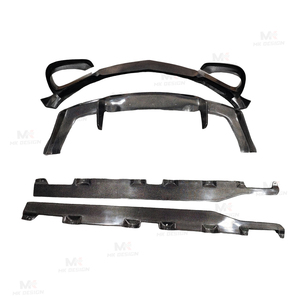 Kit carrosserie en fibre de carbone style R : lèvre de pare-chocs avant, jupes latérales et diffuseur arrière pour Mercedes Benz <span class=keywords><strong>AMG</strong></span> GT <span class=keywords><strong>GTS</strong></span> Coupé 2 portes 2015-2018 - Product Image 3