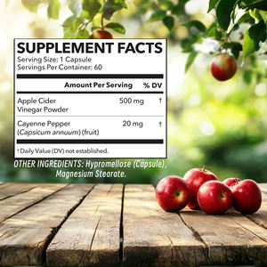 2-in-1 Digestive & Weight Support Apple Cider Vinegar Capsules with Cayenne Pepper Gut Health Energy Metabolism Support Capsules - Product Image 2