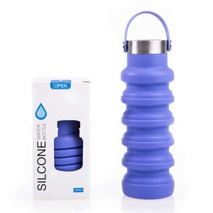 Fitness Silicone Collapsible Sports Water Bottle Outdoor Folding Cup 550ml Large Capacity Leak-Proof Eco-Friendly Dishwasher - Product Image 3