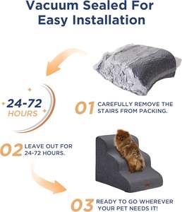 Orthopädische Haustier-Treppe Rampe Weiche Polsterung Schaumstoffmatte zum Schutz der Knie und Gelenke - Hilft Älteren Behinderten Hunden und Katzen beim Aufsteigen von Bett und Sofa - Product Image 4