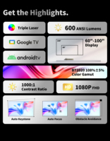 Diseño caliente Wupro/ODM G3 portátil Mini DLP Proyector 600 ANSI lúmenes 2 + 16GB 1080P FHD 3D Smart Ultra Short Throw Proyector