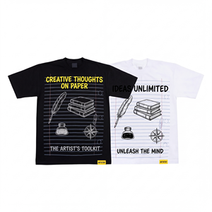 T-shirt Premium Personnalisé pour Homme avec Logo en Relief, Coton Lourd de Haute Qualité, Coupe Décontractée, Respirant, Design OEM - Product Image 1