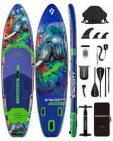 Nouveauté 2026 Planche de paddle gonflable de pêche 11'6"x35"x6'' extra large avec siège de kayak