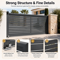 Portail coulissant moderne en aluminium à lames horizontales, très vendu en Espagne, pour l'intimité de la voie d'accès, personnalisable RAL 7016 pour entrée de villa
