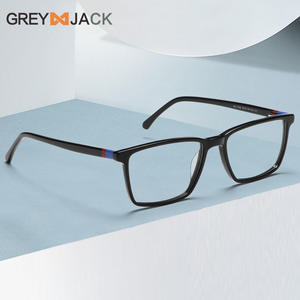 Monture de lunettes rectangulaire en acétate Greyjack AC1008, pont moyen, unisexe, avec charnières à ressort - Product Image 5