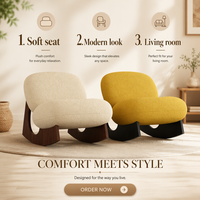 Fauteuil simple en tissu moderne et minimaliste, design incurvé vert, pour salon, montage facile, élégant, confortable, fauteuil de détente