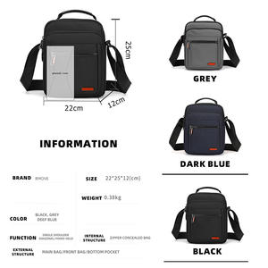 Bolsa de mensajero de nailon de moda al por mayor <span class=keywords><strong>para</strong></span> hombres y <span class=keywords><strong>adolescentes</strong></span> bolsas de pecho de viaje informales con decoración de letras impermeables - Product Image 5