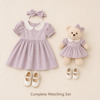 Ensemble de chaussures à fleurs assorties pour ours en peluche de 40 cm, pour filles, vêtements de poupée personnalisés OEM/ODM, série mode en PU, à faire soi-même