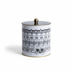 Vintage Cityscapes Illustration Metal round Canister Knob Handle 175x180mm Food <b>Storage</b> & <b>Container</b> - Product Image 2
