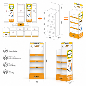 Customizable Supermarket Foldable Retail Cardboard <b>Display</b> <b>Unit</b> Paper Floor Stand for Cosmetic Beauty Skin Care Make up Products - Product Image 6