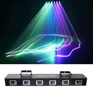 Illuminazione <span class=keywords><strong>Laser</strong></span> 6 fori Lazer luce effetto scenico linea di scansione Batten RGB 3 in1 LED DMX512 controllo a colori per DJ Club Party Show - Product Image 3
