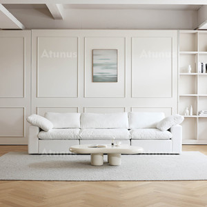 Divano componibile in piuma minimalista soggiorno comodo divano bianco con Chaise