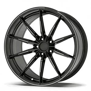Nouvelles jantes en alliage d'aluminium forgé de 16 à 24 pouces, blanches avec accents rouges, multi-rayons, PCD personnalisé, déport de 25 mm, haute performance, course - Product Image 4