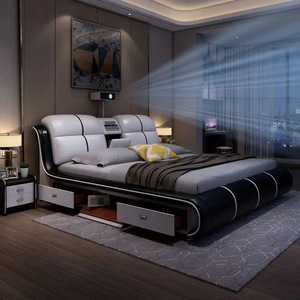 Commercio all'ingrosso multifunzionale letto in pelle 1.8m moderno minimalista doppio letto in pelle Art 1.5m camera da letto mobili - Product Image 3