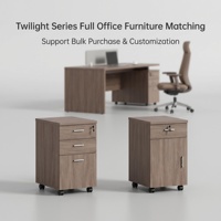 Meuble de rangement mobile en bois série Twilight avec tiroirs verrouillables pour bureau, hôpital, chambre, bureau commercial, personnel