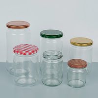 Pot à confiture en verre sans BPA, pot à miel, pot à cornichons, récipient en verre avec couvercle doré, pot à miel carré