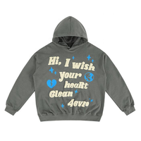 Sweat à capuche personnalisé épais, vintage, délavé, effet usé, style grunge, avec impression en relief, vente en gros, fabricant de vêtements pour hommes