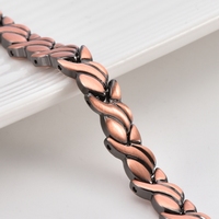 Bracelet magnétique en alliage de cuivre, motif feuille en X, style antique, bijoux de soulagement de la santé, pour hommes et femmes, vente en gros, personnalisable OEM