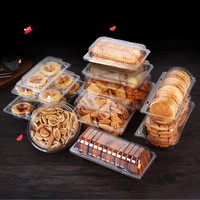 Boîte d'emballage rectangulaire pour desserts en gros, transparente, jetable, pour biscuits, gâteaux, pâtisseries, boîte à emporter