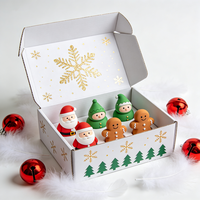 Boîte d'emballage cadeau de Noël festive, boîte en carton ondulé kraft personnalisée imprimée pour la saison des fêtes