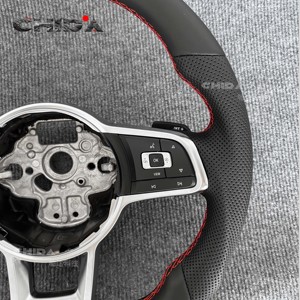 เหมาะสำหรับ Volkswagen VW Golf 4 5 6 7 7.5 8 MK4 5 6 7 7.5 8 R GTI GTE พวงมาลัยสปอร์ตหนังที่ไม่ทำลาย - Product Image 3
