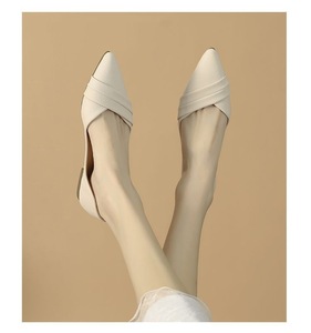 <span class=keywords><strong>Chaussures</strong></span> plates à bout pointu et bride torsadée <span class=keywords><strong>pour</strong></span> <span class=keywords><strong>femme</strong></span>, style ballerines à enfiler, couleur nude multicolore, minimalistes, <span class=keywords><strong>pour</strong></span> le bureau, le quotidien et les loisirs - Product Image 3