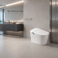 Toilette intelligente avec réservoir d'eau intégré, bidet électrique, siège chauffant, chasse d'eau automatique et télécommande