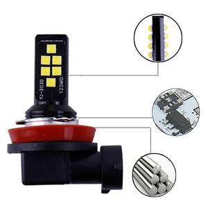 H1 H3 หลอดไฟ LED 12SMD 3030 หลอดไฟอัตโนมัติ 12V ทดแทนแบบสากลสำหรับไฟหน้าไฟตัดหมอก DRL - Product Image 1