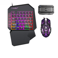 Set de Teclado y Ratón Portátil para Juegos de 40 Teclas con Soporte para Teléfono, Compatible con PS4/Xbox/Teléfono