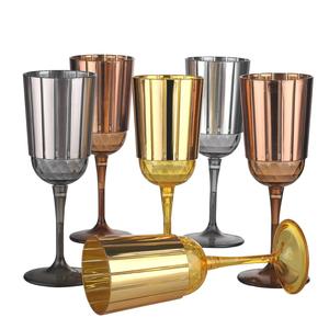 2021 Eco-fashionable plastic goblet red wine cup with colorful printing ,party use