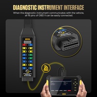 Boîtier de dérivation OBD2 AUTOOL amélioré, affichage de tension OBD 16 broches, détecteur de protocole CAN K-Line LIN à LED couleur pour OBDII