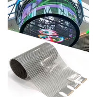 Écran publicitaire numérique RAVLED Super Slim LED, affichage flexible transparent holographique 3D en verre pour vitrine de magasin