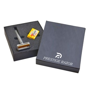 Maquinilla de afeitar de doble filo con estuche de viaje, embalaje de cuchilla de lujo 2, estuche protector de cuero para viaje, superventas - Product Image 1