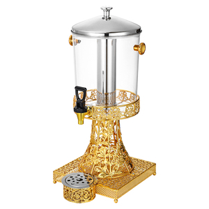 Attrezzature per la ristorazione commerciale di lusso Airuisi 8L oro in acciaio inossidabile distributore di bevande in plastica portatile distributore di succhi freddi - Product Image 4