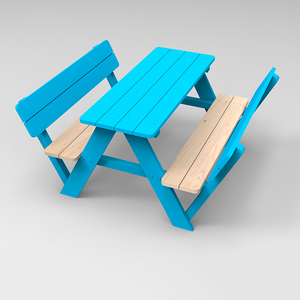 Ensemble de pliable en bois massif pour enfants, meubles d'extérieur, Table et banc de pique-nique, jardin naturel, bière, partielle, KD - Product Image 1