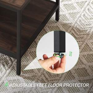 Table basse <span class=keywords><strong>Novilla</strong></span> pour salon, table basse à 2 niveaux avec étagère de rangement ouverte, cadre en métal de style industriel moderne - Product Image 5