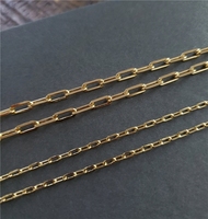 Bijoux de mode : Collier en or 14 carats plaqué or, style trombone, avec fermoir mousqueton réglable, tendance et minimaliste