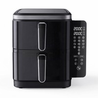 Nuevo Producto OEM Freidora de Doble Cesta de 5.5L y 2800W con Tecnología de Voltaje Amplio y Cocción de 360 Grados con 12 Programas de un Toque