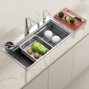 Fregadero de cocina de acero inoxidable 304 con relieve de grano de arroz, lavavajillas, fregadero individual grande para el hogar, lavabo para lavar verduras - Product Image 1