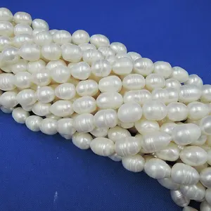 Perla en forma de arroz de 9 mm perla suelta de agua dulce al por mayor
