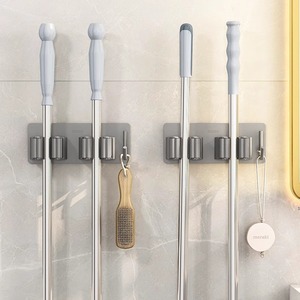 Stainless Steel Mop <b>Hook</b> Wall Mounted Adhesive Storage Holder For Bathroom Cleaning <b>Tools</b> - Product Image 2